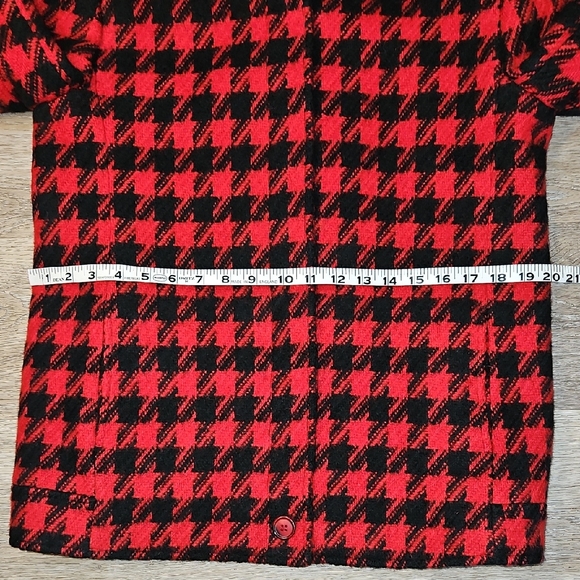 Pendleton Red and Black Wool Houndstooth Jacket Size 10 - Picture 10 of 14